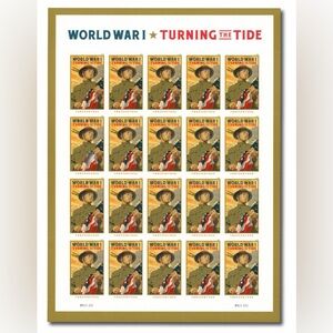 2018 50¢ World War I:  Turning the Tide Full Sheet